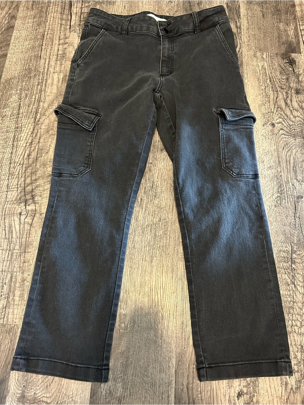 Tahari Black Denim Cargo Pants Size 10P